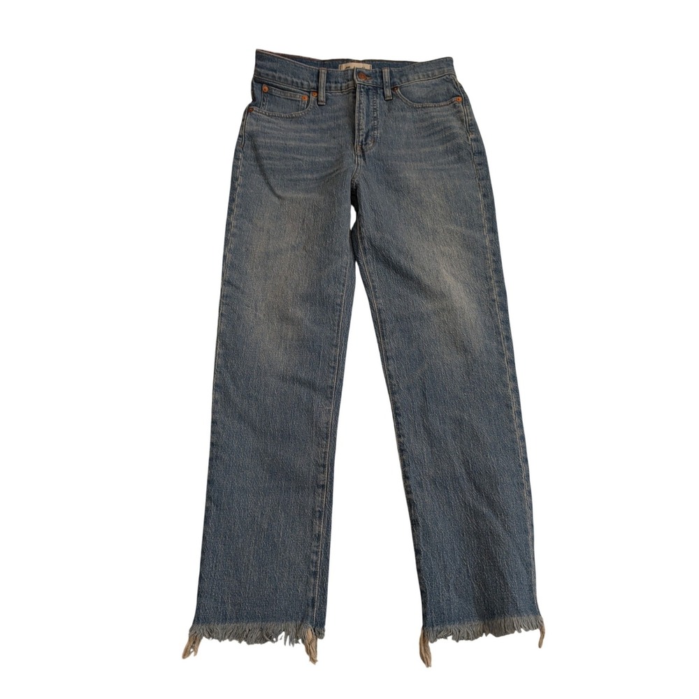 Madewell The Perfect Vintage Jean High Rise Tapered Raw Hem AF691 Blue 27 NEW